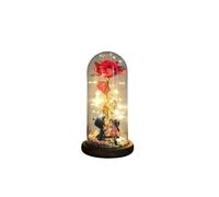 Ymnilian Rosa Eterna,Rosa Stabilizzata Magic Rose Eternal 24K Lamina d'oro Fiore Cupola Fata String Lights Natale San Valentino Regalo for la Festa della Mamma(053)