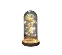 Ymnilian Rosa Eterna,Rosa Stabilizzata Magic Rose Eternal 24K Lamina d'oro Fiore Cupola Fata String Lights Natale San Valentino Regalo for la Festa della Mamma(036)