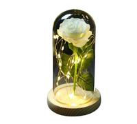 Ymnilian Rosa Eterna,Rosa Stabilizzata Rosa incantata eterna con Lucine nella Cupola for Il Regalo di San Valentino Natale(18)