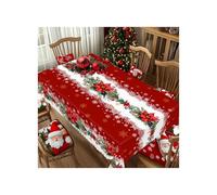Ymnilian Tovaglia Natalizia Antimacchia 1 pezzo di tovaglia stampata a tema natalizio rosso, stile retrò rustico, motivo floreale(140X180Cm)