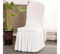 YMOMG Coprisedie con Schienale 6 Pezzi, Lavabile Estraibile, Molto Facile da Pulire E Resistente, Coprisedile, Moderna Sala da Pranzo, Hotel, Arredamento Ristorante (White,4pcs)