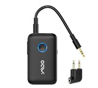 YMOO Trasmettitore Ricevitore Bluetooth 5.3 per TV to 2 Cuffie, Bluetooth Wireless HiFi Audio Trasmettitore Aptx a Bassa Latenza, Adattatore con 3.5mm Jack AUX per Aereo/PC (Nero)
