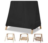 YMPPMKN Copertura per Altalena Hollywood Tessuto Oxford 600D Resistente con Fibbie e Coulisse,Impermeabile,Antivento,Resistente ai Raggi UV Copertura per Dondolo da Giardino (200 * 140cm,Schwarz)