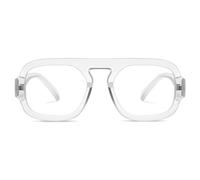 YMRFW Occhiali da pilota con luce blu per uomo e donna, quadrati, parte superiore piatta, occhiali da computer TV, anti-affaticamento degli occhi, neutro, 1pack