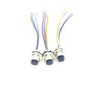 YMUGUEGH 5 pezzi M12, 4 pin 5 pin 8 pin connettore di bloccaggio con 10 cm spina spina maschio femmina adattatore connettore pannello filo (tipo B maschio, 8P cavo 50 cm)