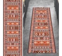 Ymural Tappeto runner arancione per corridoio, vintage, antiscivolo, 90 x 500 cm, lavabile, antiscivolo, lungo, per cucina e camera da letto