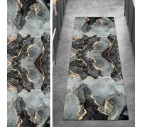Ymural Tappeto runner astratto per corridoio grigio antiscivolo 50 x 450 cm lavabile antiscivolo lungo tappeto runner per cucina camera da letto