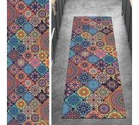 Ymural Tappeto runner per corridoio antiscivolo Boho, multicolore, 100 x 100 cm, lavabile, antiscivolo, lungo, per cucina e camera da letto