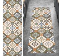 Ymural Tappeto runner per corridoio, beige, antiscivolo, vintage, 100 x 400 cm, lavabile, antiscivolo, lungo, per cucina e camera da letto
