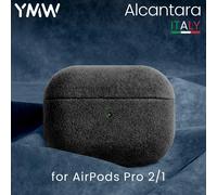 YMW ALCANTARA Custodia per AirPods Pro 2 Custodie di lusso in pelle artificiale per AirPod Pro Auricolare Bluetooth senza fili Turn Fur Cover