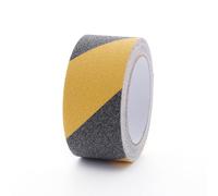 YMWALK Nastro antiscivolo, ad alta trazione, antiscivolo, 5 cm x 5 m, autoadesivo, antiscivolo, impermeabile, nastro abrasivo per scale, gradini, esterni e interni (nero/giallo)