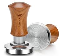 YMWVH Tamper per caffè con base Ripple, 58,3 mm, in acciaio inox, elegante manico in noce per caffè e amanti del caffè