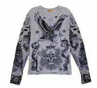 YMX by YellowMan Bambino Manica Lunga Pioggia King Of The Dead Tattoo Tee, XXS