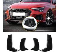 YMXFKY Copertura della griglia del fendinebbia del paraurti Anteriore Posteriore dell'auto per Audi A3 8Y S Line 2021 2022 2023 2024 Accessori per Styling della carrozzeria,Glossy Black
