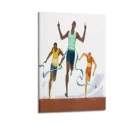 YMXHJJ Album fotografico moderno di famiglia, poster su tela, decorazione per la casa, poster sportivo ad acquerello, con stampa al traguardo, 60 x 90 cm