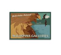 YMXHJJ Album fotografico moderno per famiglia, poster su tela, decorazione per la casa, poster retrò da viaggio dell'isola di Gabriola che salta sulla scogliera, immagini artistiche, 50 x 75 cm