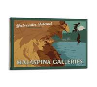 YMXHJJ Album fotografico moderno per famiglia, poster su tela, decorazione per la casa, poster retrò da viaggio dell'isola di Gabriola che salta sulla scogliera, immagini artistiche, 20 x 30 cm