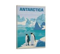 YMXHJJ Moderno album fotografico di famiglia, poster su tela, decorazione da parete per la casa, poster retrò da viaggio Antartide con pinguino, stampe artistiche 50 x 75 cm