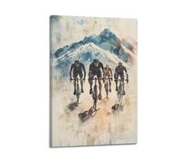 YMXHJJ Squisito album fotografico moderno con stampa su tela, stampa artistica da parete con paesaggio montano, per appassionati di ciclismo ad acquerello, 20 x 30 cm
