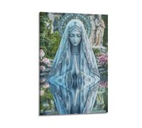 YMXHJJ Squisito album fotografico moderno su tela, stampa artistica da parete con immagine della Vergine Maria ad acquerello, con dettagli delicati e riflessi, 20 x 30 cm