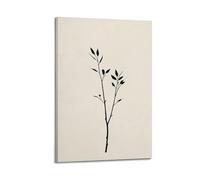 YMXHJJ Stampa artistica da parete su tela astratta minimalista, poster botanico minimalista, con profilo a un ramo singolo, decorazione per soggiorno, 40 x 60 cm