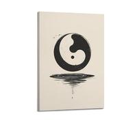 YMXHJJ Stampa artistica da parete su tela astratta minimalista, poster minimalista con simbolo Yin Yang, per appassionati di spiritualità, decorazione per soggiorno e opere d'arte, 20 x 30 cm