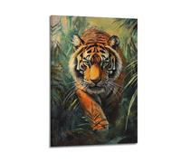 YMXHJJ Stampa artistica da parete su tela con stampa artistica su tela, motivo: animali della tigre maestosa nella giungla, 50 x 75 cm