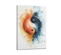 YMXHJJ Stampa artistica da parete su tela, motivo: Yin Yang, poster spirituale con Yin Yang, squisito e moderno, per la famiglia, ispirato all'appello, 50 x 75 cm