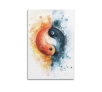YMXHJJ Stampa artistica da parete su tela, motivo: Yin Yang, poster spirituale con Yin Yang, squisito e moderno, per la famiglia, ispirato all'appello, 50 x 75 cm