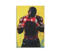 YMXHJJ Stampe artistiche da parete astratte minimaliste su tela, poster pop art sportivo di un pugile con guanti rossi, decorazione artistica per soggiorno (60 x 90 cm)