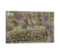 YMXSDIMDS Disegni per la Divina Commedia 2 di Sandro Botticelli, decorazione per la casa, stampa artistica da appendere alla parete, per camera da letto, decorativa, per la stanza, 40 x 60 cm