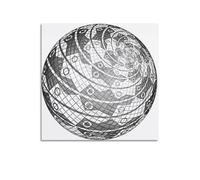 YMXSDIMDS M.C. Escher, poster artistico da parete a forma di sfera con pesci, decorazione artistica da parete per soggiorno e casa, 60 x 60 cm