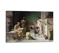 YMXSDIMDS Poster su tela con stampa artistica da parete con scritta in inglese "The Visit of A Sick Child to the Temple of Esculapius by John William Waterhouse" (20 x 30 cm)