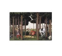 YMXSDIMDS Poster su tela con stampa "La storia di Nastagio Degli Onesti di Sandro Botticelli", decorazione artistica da parete per camera da letto, moderna, 50 x 75 cm