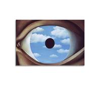 YMXSDIMDS Poster su tela e stampa artistica da parete con immagine di Rene Magritte, motivo: Il falso specchio di Rene Magritte, decorazione moderna per camera da letto, 30 x 45 cm