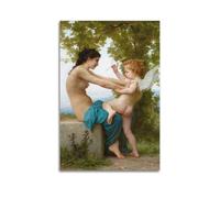 YMXSDIMDS Poster su tela, motivo: ragazza che si difende contro l'eros, 1880 di William Adolphe Bouguereau, decorazione artistica da parete moderna, 30 x 45 cm