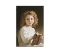 YMXSDIMDS Stampa artistica da parete su tela con il libro di storie di William Adolphe Bouguereau, decorazione decorativa per la casa, 60 x 90 cm