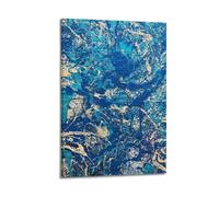 YMXSDIMDS Stampa artistica da parete su tela, motivo: astratto blu di Jackson Pollock, decorazione per la casa, 30 x 45 cm