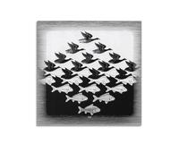 YMXSDIMDS Stampa artistica da parete su tela, motivo: cielo e acqua di M.C. Escher, decorazione moderna per camera da letto, 30 x 30 cm