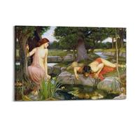 YMXSDIMDS Stampa artistica da parete su tela, motivo: Echo and Narcissus 1 di John William Waterhouse, decorazione artistica da parete per la casa, 50 x 75 cm