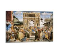 YMXSDIMDS Stampa artistica da parete su tela, motivo: La punizione di Korah di Sandro Botticelli, decorazione per la casa, 60 x 90 cm
