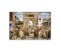 YMXSDIMDS Stampa artistica da parete su tela, motivo: La punizione di Korah di Sandro Botticelli, decorazione artistica da parete per la casa, 60 x 90 cm
