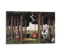YMXSDIMDS Stampa artistica da parete su tela, motivo: La storia di Nastagio Degli Onesti di Sandro Botticelli, 50 x 75 cm