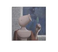 YMXSDIMDS Stampa artistica da parete su tela, motivo: Le Cicerone di Rene Magritte, 70 x 70 cm