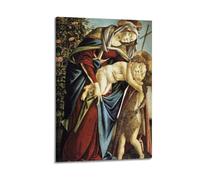 YMXSDIMDS Stampa artistica da parete su tela, motivo: Madonna col bambino e il giovane San Giovanni Battista di Sandro Botticelli, stampa artistica da parete, idea decorativa, 60 x 90 cm
