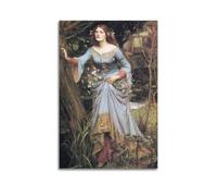 YMXSDIMDS Stampa artistica da parete su tela, motivo: Ophelia di John William Waterhouse, per camera da letto e soggiorno, 40 x 60 cm
