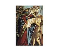 YMXSDIMDS Stampa artistica su tela, motivo: Madonna col bambino e il giovane San Giovanni Battista di Sandro Botticelli, decorazione artistica da parete, per la casa, 20 x 30 cm
