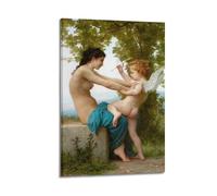 YMXSDIMDS Stampa artistica su tela, motivo: ragazza che si difende contro l'eros, 1880, di William Adolphe Bouguereau, decorazione artistica per la casa, per camera da letto, moderna, 30 x 45 cm