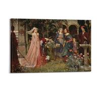 YMXSDIMDS The Enchanted Garden di John William Waterhouse, poster artistico da parete su tela, decorazione artistica da parete per soggiorno e camera da letto, 20 x 30 cm