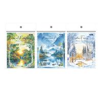 Ymxygz 60 Pezzi/3 Set Adesivi per Alberi Adesivi per Foresta Paesaggio Fiume Montagna Adesivi per Album in Pet Adesivi Botanici Naturali per Artigianato Fai-Te